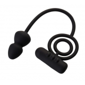 Чёрное эрекционное кольцо с вибропулькой и анальным хвостом - Erotist Adult Toys - в Ельце купить с доставкой