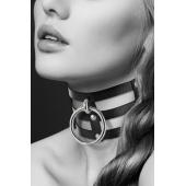Чёрный тройной чокер с большим кольцом - Bijoux Pour Toi - купить с доставкой в Ельце