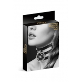 Чёрный тройной чокер с большим кольцом - Bijoux Pour Toi - купить с доставкой в Ельце
