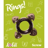 Чёрное эрекционное кольцо Rings Screw - Lola Games - в Ельце купить с доставкой