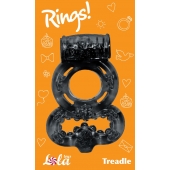 Чёрное эрекционное кольцо Rings Treadle с подхватом - Lola Games - в Ельце купить с доставкой