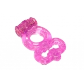 Розовое эрекционное кольцо Rings Treadle с подхватом - Lola Games - в Ельце купить с доставкой