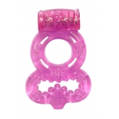 Розовое эрекционное кольцо Rings Treadle с подхватом - Lola Games - в Ельце купить с доставкой