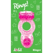 Розовое эрекционное кольцо с вибрацией Rings Ringer - Lola Games - в Ельце купить с доставкой