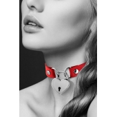 Красный чокер с замком в форме сердца - Bijoux Pour Toi - купить с доставкой в Ельце