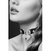 Черный чокер с замком в форме сердца - Bijoux Pour Toi - купить с доставкой в Ельце
