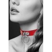 Красный узенький чокер с кольцом - Bijoux Pour Toi - купить с доставкой в Ельце