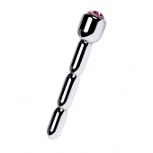 Серебристый уретральный плаг со стразом - 7 см. - ToyFa - купить с доставкой в Ельце