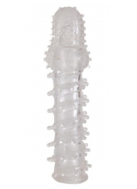 Прозрачная, закрытая насадка с шипами и точками - 13,5 см. - Toyfa Basic - в Ельце купить с доставкой