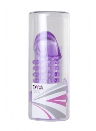 Закрытая фиолетовая насадка с 2 отростками - 13 см. - Toyfa Basic - в Ельце купить с доставкой