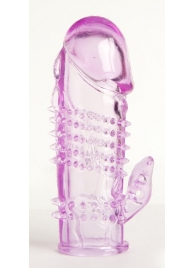 Фиолетовая насадка с коготком и шипами - 13 см. - Toyfa Basic - в Ельце купить с доставкой