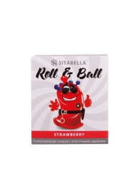 Стимулирующий презерватив-насадка Roll   Ball Strawberry - Sitabella - купить с доставкой в Ельце