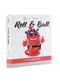 Стимулирующий презерватив-насадка Roll   Ball Strawberry - Sitabella - купить с доставкой в Ельце