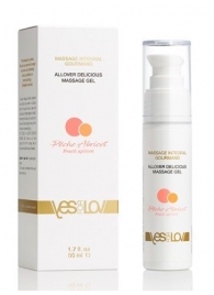 Универсальный массажный гель-смазка Allover Delicious Massage Gel с ароматом персика и аброкоса - 50 мл. - YESforLOV - купить с доставкой в Ельце