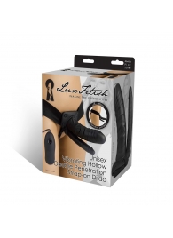 Полый страпон с двумя отростками и вибрацией Unisex Vibrating Hollow Strap-On Double Penetrating Dildo - 17,8 см. - Lux Fetish - купить с доставкой в Ельце