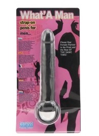 Чёрная насадка на пенис для анальной стимуляции WHATA MAN - 16 см. - Seven Creations - в Ельце купить с доставкой