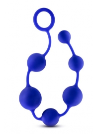 Синяя анальная цепочка 16 Inch Silicone Anal Beads - 40,6 см. - Blush Novelties