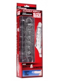Прозразная закрытая насадка на пенис с поддержкой мошонки Clearly Ample Penis Enhancer - 22 см. - XR Brands - в Ельце купить с доставкой