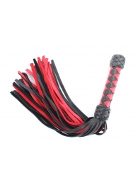 Черно-красная клеть с плетеной ручкой с ромбовидным узором - 45 см. - БДСМ Арсенал - купить с доставкой в Ельце