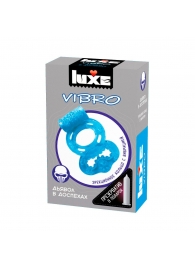 Голубое эрекционное виброкольцо Luxe VIBRO  Дьявол в доспехах  + презерватив - Luxe - в Ельце купить с доставкой