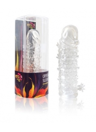 Закрытая прозрачная рельефная насадка Crystal sleeve - 13 см. - Erowoman-Eroman - в Ельце купить с доставкой