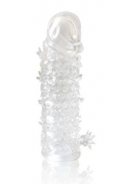 Закрытая прозрачная рельефная насадка Crystal sleeve - 13 см. - Erowoman-Eroman - в Ельце купить с доставкой