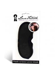Черная маска на глаза Peek-a-Boo - Lux Fetish - купить с доставкой в Ельце