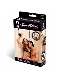 Черные фиксаторы с креплением к двери - Lux Fetish - купить с доставкой в Ельце
