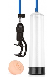 Прозрачная вакуумная помпа Sex Expert с насадкой-вагиной - Sex Expert - в Ельце купить с доставкой