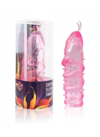 Закрытая рельефная насадка Crystal sleeve snakes в виде змеи с усиками - 14 см. - Erowoman-Eroman - в Ельце купить с доставкой
