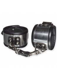 Эффектные серебристо-черные наручники с металлическим блеском - Sitabella - купить с доставкой в Ельце