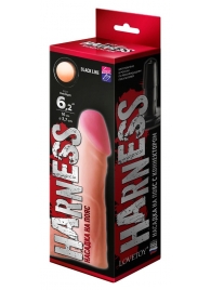 Телесная реалистичная насадка на Harness с коннектором BLACK LINE - 17 см. - LOVETOY (А-Полимер) - купить с доставкой в Ельце