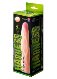 Телесная насадка с венками на Harness с коннектором GREEN LINE - 18 см. - LOVETOY (А-Полимер) - купить с доставкой в Ельце