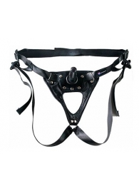 Черный пояс-трусики с насадкой  Soft-Принц  - 17 см. - LOVETOY (А-Полимер) - купить с доставкой в Ельце