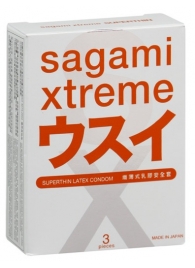 Ультратонкие презервативы Sagami Xtreme SUPERTHIN - 3 шт. - Sagami - купить с доставкой в Ельце