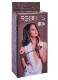 Коричневые кожаные наручники Maya - Rebelts - купить с доставкой в Ельце