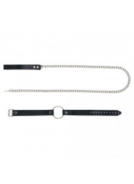 Черный поводок и чокер с кольцом Rada - Rebelts - купить с доставкой в Ельце