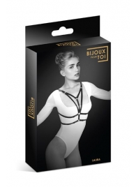 Черная упряжь на грудь Laura - Bijoux Pour Toi - купить с доставкой в Ельце
