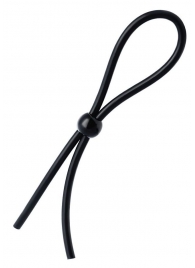 Черное лассо на пенис с одной бусиной - A-toys - в Ельце купить с доставкой