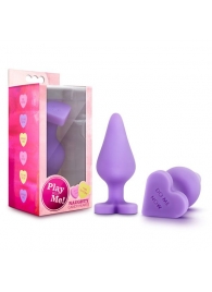 Фиолетовая анальная пробка Naughty Candy Heart Do Me Now - 8,9 см. - Blush Novelties - купить с доставкой в Ельце