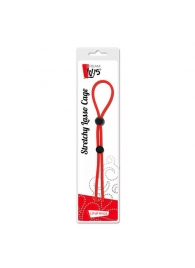 Красное лассо на пенис с двумя бусинами STRETCHY LASSO CAGE - Dream Toys - в Ельце купить с доставкой