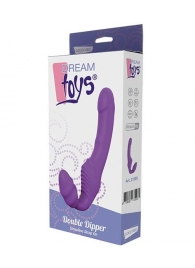 Фиолетовый безремневой вибрострапон DOUBLE DIPPER - Dream Toys - купить с доставкой в Ельце