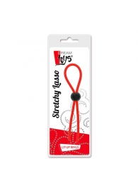 Красное эрекционное лассо с одной бусиной-утяжкой STRETCHY THIN LASSO - Dream Toys - в Ельце купить с доставкой