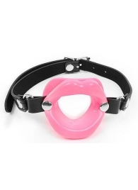 Розовый кляп-губки на черном ремешке - Notabu - купить с доставкой в Ельце