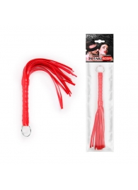 Красная плеть с рукоятью в оплетке - 28 см. - Notabu - купить с доставкой в Ельце