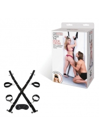Чёрный набор для фиксации у двери - Lux Fetish - купить с доставкой в Ельце