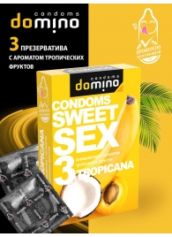 Презервативы для орального секса DOMINO Sweet Sex с ароматом тропических фруктов - 3 шт. - Domino - купить с доставкой в Ельце