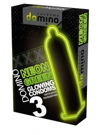 Презервативы DOMINO Neon Green со светящимся в темноте кончиком - 3 шт. - Domino - купить с доставкой в Ельце