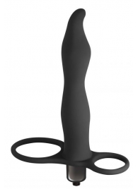 Черная вибронасадка для двойного проникновения Flirtini - 15,9 см. - Lola Games - купить с доставкой в Ельце