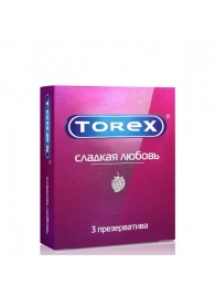 Презервативы Torex  Сладкая любовь  с ароматом клубники - 3 шт. - Torex - купить с доставкой в Ельце